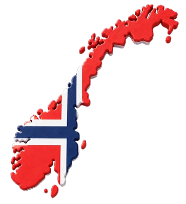 norge-kart-med-norsk-flagg-3d 3D-illustration af Norges kort formet med det norske flag i røde, hvide og blå farver på transparent baggrund
